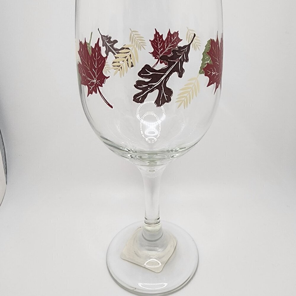 Set of 2 "Fall Leaves" Wine Glasses - Picture 6 of 8